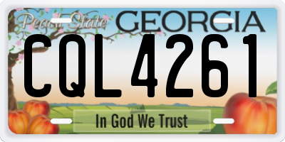 GA license plate CQL4261
