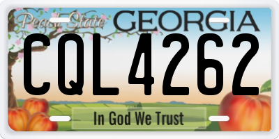 GA license plate CQL4262