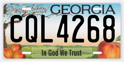 GA license plate CQL4268