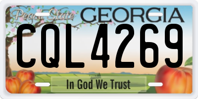GA license plate CQL4269