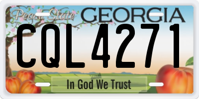 GA license plate CQL4271