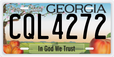 GA license plate CQL4272