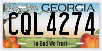 GA license plate CQL4274