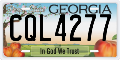 GA license plate CQL4277