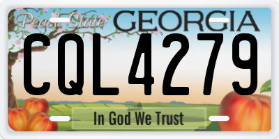 GA license plate CQL4279