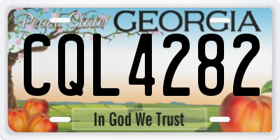 GA license plate CQL4282
