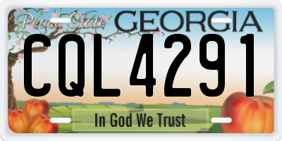 GA license plate CQL4291