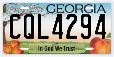 GA license plate CQL4294