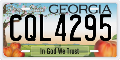 GA license plate CQL4295