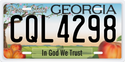 GA license plate CQL4298