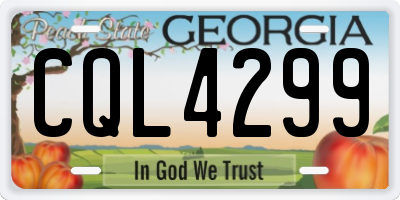 GA license plate CQL4299