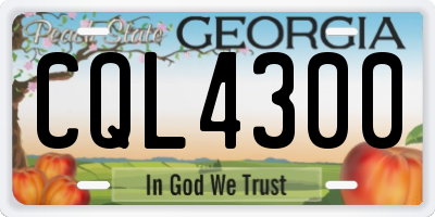 GA license plate CQL4300