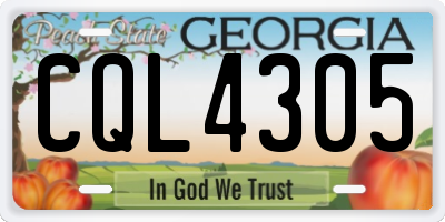 GA license plate CQL4305