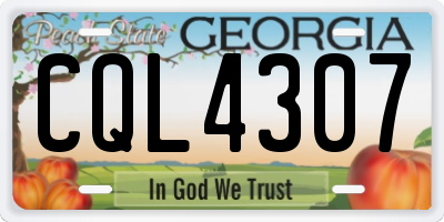 GA license plate CQL4307