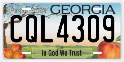 GA license plate CQL4309