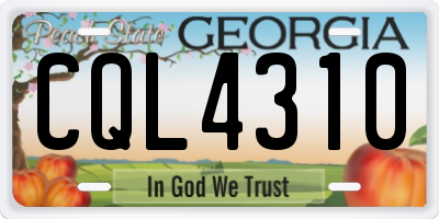 GA license plate CQL4310