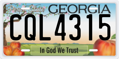 GA license plate CQL4315
