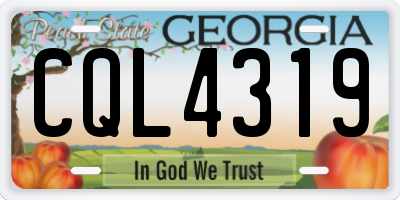 GA license plate CQL4319