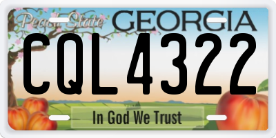 GA license plate CQL4322