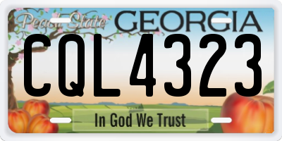 GA license plate CQL4323