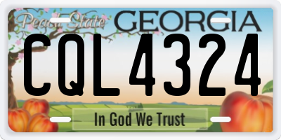 GA license plate CQL4324