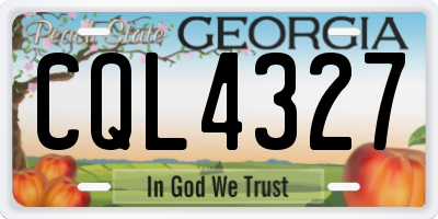 GA license plate CQL4327