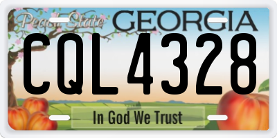GA license plate CQL4328