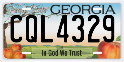 GA license plate CQL4329