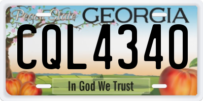 GA license plate CQL4340