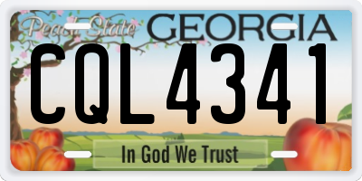 GA license plate CQL4341