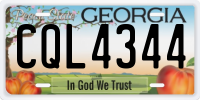 GA license plate CQL4344