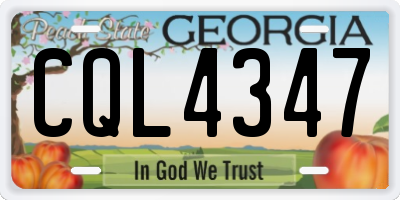 GA license plate CQL4347