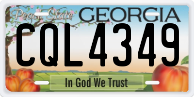 GA license plate CQL4349