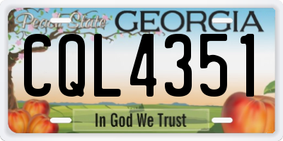 GA license plate CQL4351