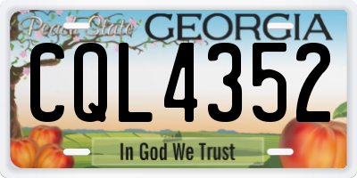 GA license plate CQL4352
