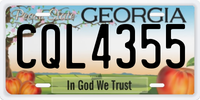 GA license plate CQL4355