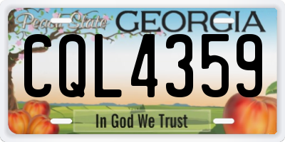 GA license plate CQL4359