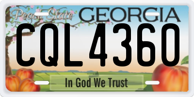 GA license plate CQL4360