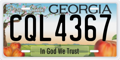 GA license plate CQL4367