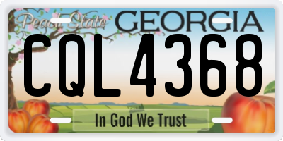 GA license plate CQL4368