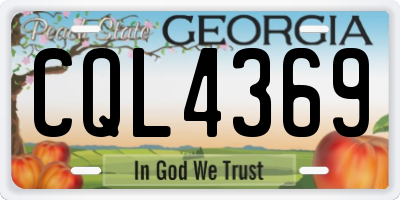 GA license plate CQL4369