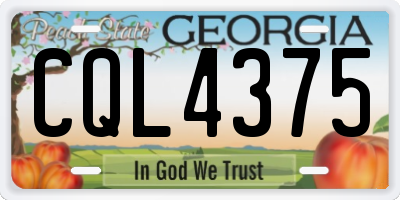 GA license plate CQL4375