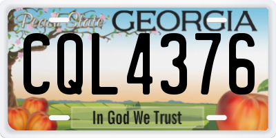 GA license plate CQL4376