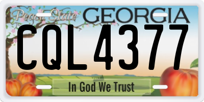 GA license plate CQL4377