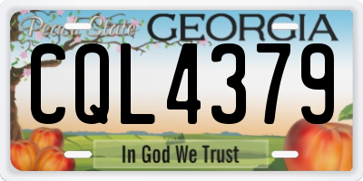 GA license plate CQL4379