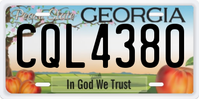 GA license plate CQL4380