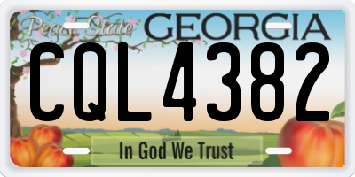 GA license plate CQL4382