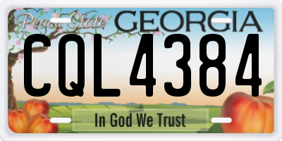 GA license plate CQL4384