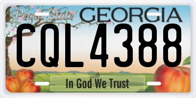 GA license plate CQL4388