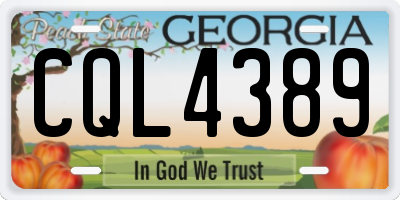 GA license plate CQL4389